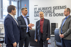 From left: PhD. Eng. Marek Bolanowski, Krystian Sokalski, Prof. Jarosław Sęp, PhD. Eng. Andrzej Paszkiewicz